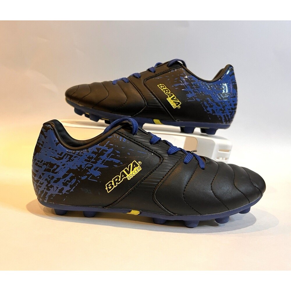 Brava Racer II Black Blue‎ Soccer Futbol Cleats - Kids Youth Size 3 (160464)
